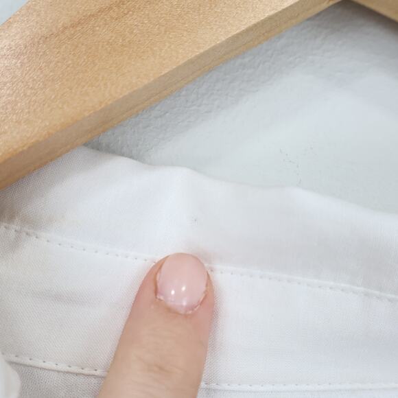 NWT Madewell Easy Long-Sleeve V-Neck Popover Shirt In Eyelet White Size XL - Picture 9 of 11